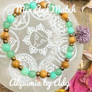 Alquimia Turquoise  aventurine and Tan jasper Beaded Bracelet